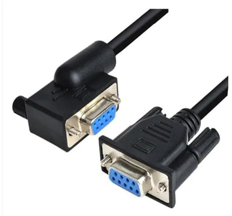 Cable Paralelo DB9 en ángulo Hembra a Hembra Cable de extensión de computadora 5 pies(Right Angled)