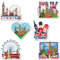 London Fridge Magnet Souvenir Gifts - 6pcs British Construction Design Union Jack Icons Set with London Eye Tower Bridge, Souvenirs Gift Magnets Double-deck Bus for Family Friends Coworker