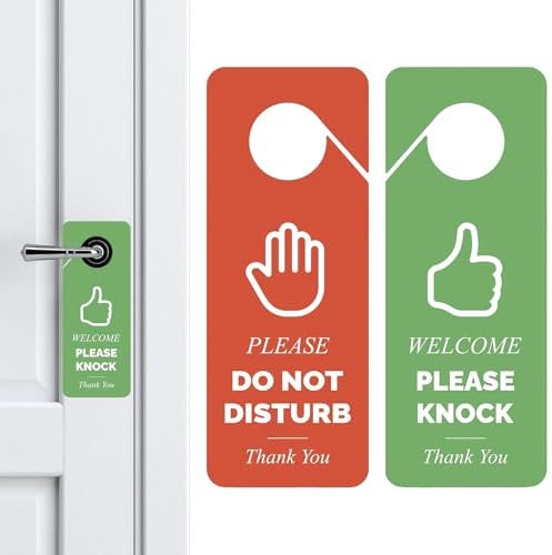 DOOCECIY Do Not Disturb Door Sign, PVC Knob Hanging Sign for Office Hotel Meeting