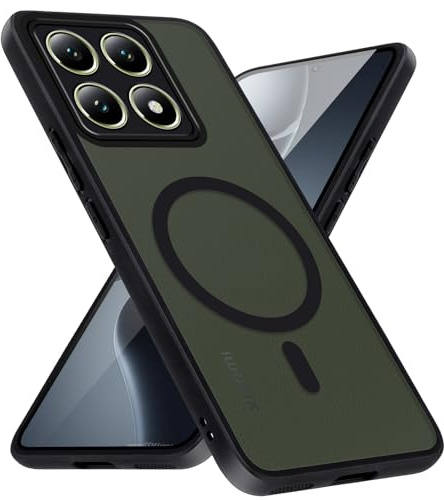 Xiltlly Magnetica Cover per Xiaomi 14T Pro, Compatibile con MagSafe, Traslucido Opaco Custodia Antiurto Protettiva per Telefono Cellulare AntiGraffio Case per Xiaomi 14T Pro 6.67 Pollici, Nero