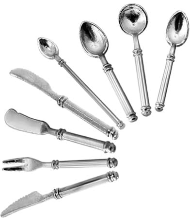 SUPVOX Vajilla para Casa De Muñecas De Cubiertos Miniatura Tenedores Cucharas Decoración De Vajilla para Decoración De Mini Casas