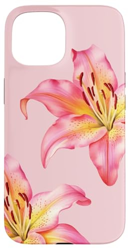 Rosa Tiger Lilie Blume Trendy Y2K Hülle für iPhone 15