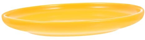 BESTonZON Ceramic Cat Food Dish Feeding Bowl for Cats Dogs Easy to Clean Kitten Round Plate Multi Functional Pet Bowl for Food Treats Durable Ceramic Material Yellow Color