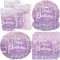 Bikasun Vaisselle de fête Violet pour 16 invités, Avec assiettes, gobelets, serviettes, assiettes en carton, écoration de table pour fille