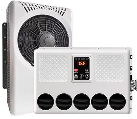 DYUNCZ Climatiseur Camping Car 12v, Climatiseur Split 7500 BTU, Clim pour Voiture, Silencieux, pour Camions, Camping-Cars, Remorques, Fourgons, Camping-Cars et Bus(White)
