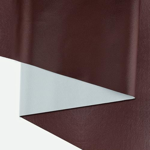 KELUBATU Kunstleder Meterware Gekörnt PU Lederimitat Braun 50x140cm | wasserdicht & reißfest, einfach zu nähen, optimal für Autositzbezüge, Kissen und kleine Polsterarbeiten