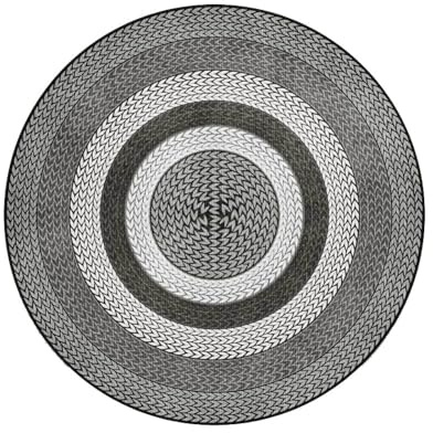 Runder Jute-Teppich für Wohnzimmer, maschinenwaschbar, runde Matte mit handgefertigtem Druck und Weben, rutschfestes Vintage-Design für Küche