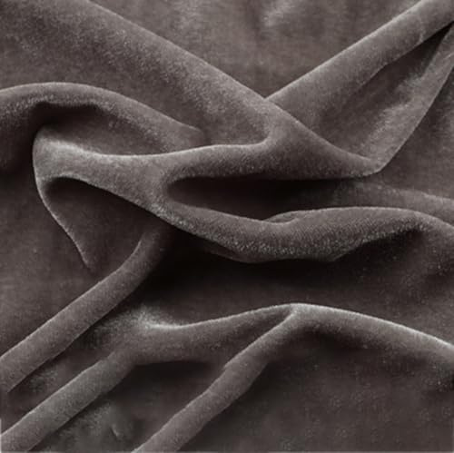 Vayliro 2m x 2m Samtstoff Meterware Vorhangstoff Bekleidungsstoffe Samt Stoff Pannesamt Stoff Dekostoffe für DIY Nähen Kunsthandwerk Kissen Kleid Bühnentuch Hintergrundtuch Tischdecken,Grau