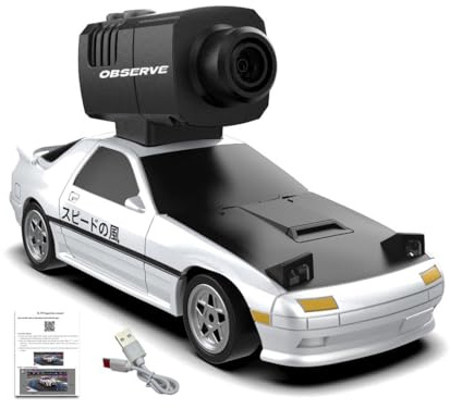 ENGINEMECH RC Drift Auto mit Kamera, 4WD Mini Ferngesteuertes Auto Drift mit LED und Gyro, One-Touch-Foto/Video, Ferngesteuertes Rennauto Geschenke Autos
