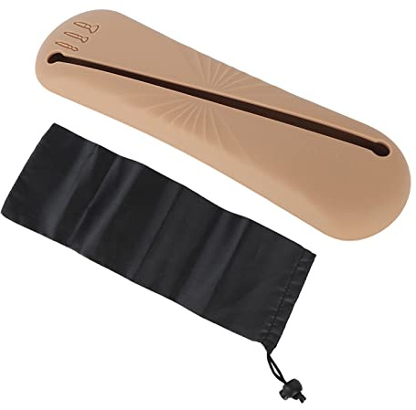Silikon-Make-up-Pinselhalter, Reise-Make-up-Pinsel-Tasche, staubdicht, schräge Öffnung, großes Fassungsvermögen, Kosmetikpinsel-Organizer-Etui für Make-up-Enthusiasten, braun, 7,9