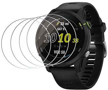 FLYGOPTEROBIL 4Pcs Protecteur d'écran pour montre connectée Garmin Forerunner 255/255 Music 46mm, protection d'écran en verre trempé sans bulles