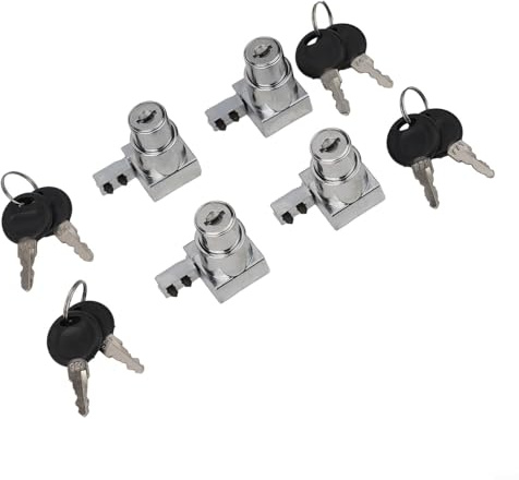 Besttoolifes Glasschiebetürschloss-Set mit Schlüssel für Vitrine und Terrarium, Zinklegierung, rostfrei, Sicherheitsschloss für 5–8 mm Glastüren (4 Stück)