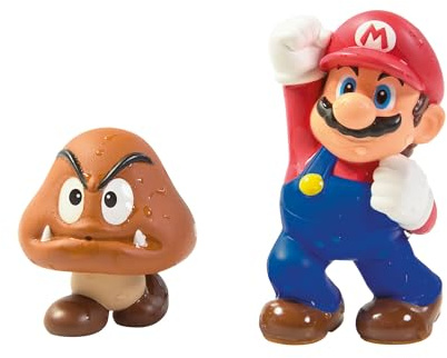 My Mario Bade Spielzeug Spritzfiguren Mario und Goomba, Baby Badewanne Wasserspielzeug Set, Kinder Spritztiere, Interaktives Wasserspiel, Lernspielzeug Kleinkinder, ab 2 Jahren