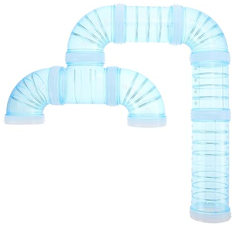 Hamster Cage Supply External Cage Tunnel Blue Plastic | DIY Maze Connector, Tube for Hamster Cage, Hamster Cage Tube Attachment