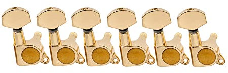Musiclily Pro 6 inline Guitar Tuners Tuning Pegs Keys Machine Heads Set for Strat Tele Style Electric Guitar, Gold