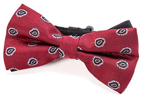 DonDon Pajarita para Hombre de lunares Punto rosso Paisley elegante con gancho con nudo y ajustable