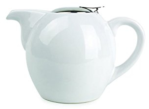 Visiodirect Théière Blanche avec Filtre en Porcelaine 0,5l