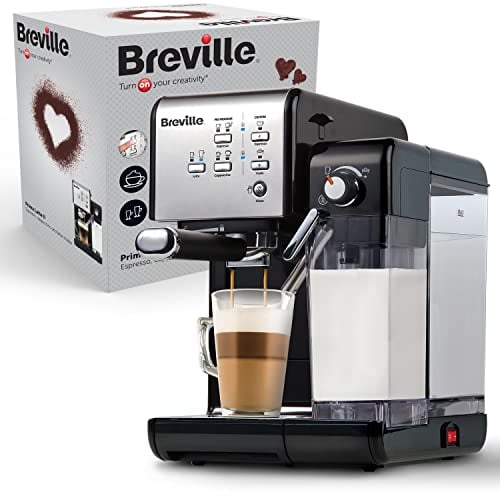 Breville Prima Latte II Espresso | Latte- und Cappuccino-Maschine | 15-bar-Profipumpe und Milchaufschäumer | Silber [VCF108X]