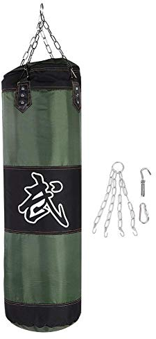 Punch Sandsack, Boxsack Kinder Strapazierfähiger Boxsack Aus Schwerer Canvas Tasche Boxhaken Bag Boxtraining Kampfsportbedarf Für Trainingsübungen Fitness Und Sport(1M-Grün) Kampfsportarten