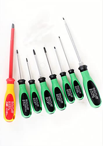 SALTUS Schraubendreher Satz 8 teilig Schraubenzieher Set Kreuz PH PZ TX Profi