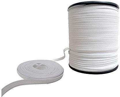 Senci Gummiband Gummilitze 5 mm breit weiß Meterware 400 Meter Rolle