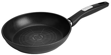Sitram 711756, Poêle Rossini diamètre 20 cm en aluminium forgé & titane - revêtement noir anti-adhérent - sans PFOA - manche soft touch - tous feux dont induction