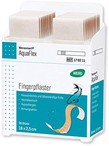 Werosmart® Pflasterspender-Einsätze Fingerpflaster 16 x 2,5 cm (Wasserfest | Beige | Elastisch)