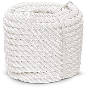 Aoneky Twisted Nylon Rope - White Pull Rope Cord (20mm x 98 ft)
