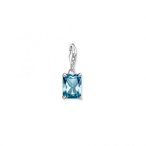 Thomas Sabo Damen Charm-Anhänger großer Stein blau Charm Club 925 Sterlingsilber 1871-009-31