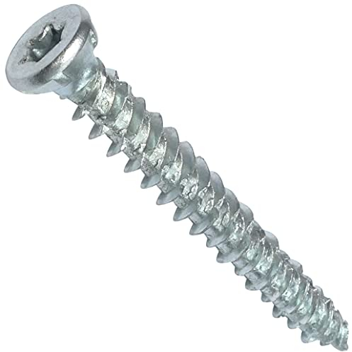 AERZETIX - Set di 100 viti di ancoraggio diretto per calcestruzzo Ø7.5x62mm testa fresata conica - con impronta a stella T30 - fissaggio diretto senza tasselli - C48381