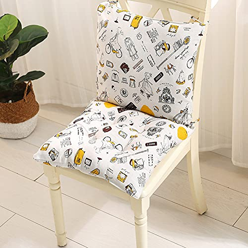 1 Stück Stuhlkissen mit Rückenteil Sitz,Gartenstuhlauflage Niedriglehner Polster Auflage,Rückenkissen mit Bänder,Gartenstuhl Polsterauflage Stuhlauflage Home Büro Sitzauflage Sitzkissen Sitzpolster