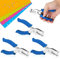 3 Stück Handgehaltener Locher, 6mm Einzelloch Locher Papier Lochzange zum Basteln, Blau Metall Einzellochstanzer mit Weichem Griff, Papier Lochstanzer für Bastelpapier Karten Plastikfolie Foto