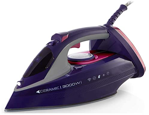 Plancha de vapor. Potencia 3000W. Suela de cerámica. Tres modos de planchado: Normal, Vertical, en Seco. Depósito de 450 ml.