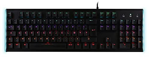 Elyte - Clavier Gamer, Clavier Mecanique Gaming USB, Switches Marrons Anti Ghosting, Clavier Retro Eclairé RGB Rainbow, 12 Modes LED, Touches Multimédia, Clavier AZERTY Compatible PC - Noir