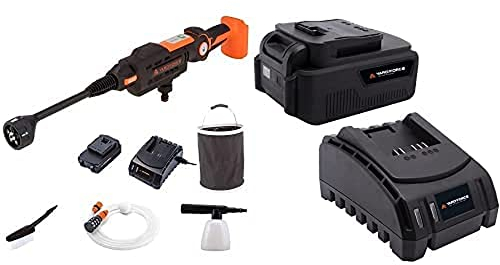 Yard Force AquaJet Akku-Hochdruckreiniger LW C02A für Bewässerung, Reinigung & Desinfektion, 20V / 2,5 Ah, max. 22 bar Druck, Durchflussmenge 180 L/h, mit zusätzlich 20V / 4,0 Ah Akku & Ladegerät