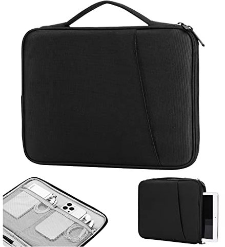 TiMOVO 9-11 Custodia per Tablet per iPad 11 Pollici A16 2025, iPad 10a Gen. 10.9, iPad 10.2, iPad Air 11/5a/4a Gen. 10.9, Galaxy Tab A9 Plus 11, Borsa Protettiva con Tasche, Nero