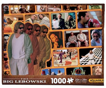 AQUARIUS Big Lebowski Puzzle (1000 Teile Puzzle) blendfrei pr zise Passform praktisch kein Puzzlestaub offiziell lizenziertes Big Lebowski Merchandise & Sammlerst cke 50,8 x 71,1 cm