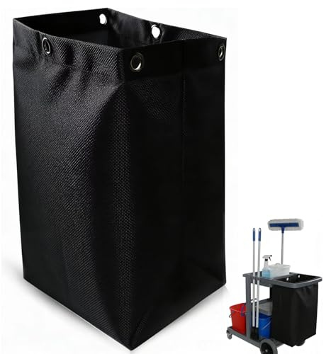 Replacement Janitorial Cart Bag, Waterproof High Capacity Cleaning Cart Bag, Thickened Housekeeping Cart Cleaning Bags for Housekeepers Commercial Janitor Cart Bag, 16 x 11 x 27 Inches
