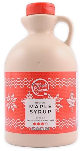 Jarabe de arce - EDICION DE NAVIDAD- Grado A (Dark, Robust taste) - 1 litro (1,35 Kg) - Miel de arce - Sirope de Arce - Original maple syrup