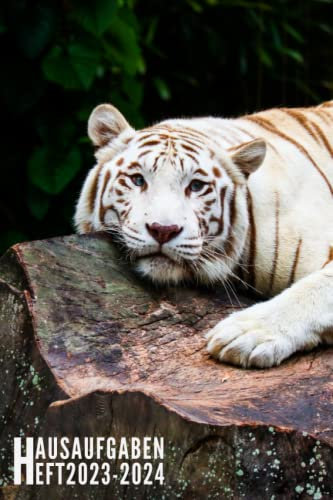 Hausaufgabenheft 2023/2024: Weißer Tiger - Schulplaner Für Grundschule, Mädchen, Jungen, Teenager | Raum Für Fach, Aufgaben, Notizen