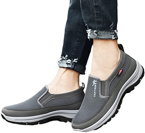 Stronrive Zapatos ortopédicos para Hombres - Zapatos sin Cordones para Hombre con Soporte para el Arco - Zapatos ortopédicos Casuales Antideslizantes con Goma para Caminar, Caminar, Correr