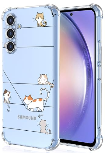 XINYEXIN Handyhülle für Samsung Galaxy A55 5G Hülle Süße Katze Cartoon Muster Design Mode Ultra Dünn Transparent Schutzhülle Stoßfest TPU Bumper Clear Case - Kitten