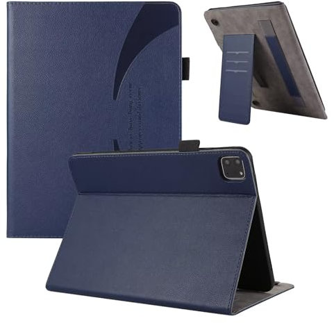 xinyunew Coque Tablette pour Apple iPad Pro 11 (2021)/ iPad Pro (11-inch, 3rd Generation),[Housse en Cuir PU Premium] [Etui à Rabat] [Pochette de Portefeuille], Étui de Protection - Bleu