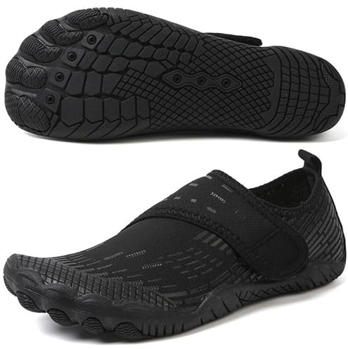 ziitop Barefoot Water Shoes Womens Mens Swim Beach Pool Sea Wet Aqua Shoes Quick Drying Lightweight Comfortable Breathable for Water Aerobics Trainers Unisex Sport Diving Shoes Black