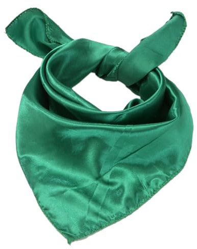 Whakano Einfarbig Seidenschal Damen 50x50cm,Elegante Seidentuch Kopftuch,Bandana,Quadratische Schals,Klein Weich Quadratisch Seidenschal,Handgelenkriemen,Stirnbänder,Geschenkfür Damen Frauen,Grün