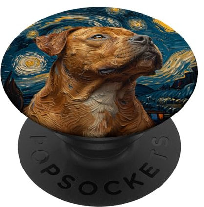 Niedlicher Hundeliebhaber American Bully Starry Night Potrait PopSockets mit austauschbarem PopGrip