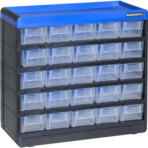 eurokraft | Kleinteilemagazin VARIOPLUS PRO | HxBxT 285 x 300 x 135 mm | 25 Schubladen | 25 Trennstege