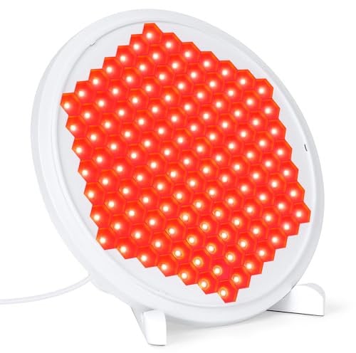 Infrarot Lampen, Rotlichtlampe Mit Ständer und Brille, Tragbares 660nm Nah Rotlichtlampe, 127 LEDs Rotes Licht-Lampe Rotlicht Panel für Gesicht, Muskel, Rücken