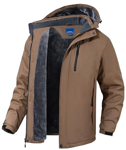 Rapoo Winterjacke Herren Warme Wasserdichte Winddichte Fleece-Futter Outdoor Ski Snowboardjacke mit Abnehmbarer Kapuze