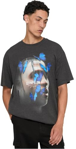 Mister Tee Herren Le Papillon Oversize Tee Charcoal, L